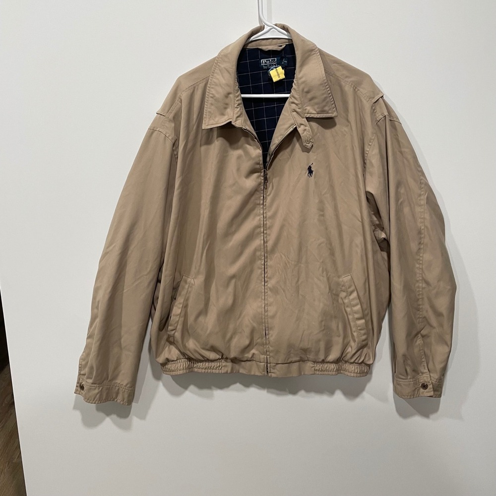 Polo Ralph Lauren Men's Tan Harrington Jacket Full‎ Zip Embroidered Pony 2XL